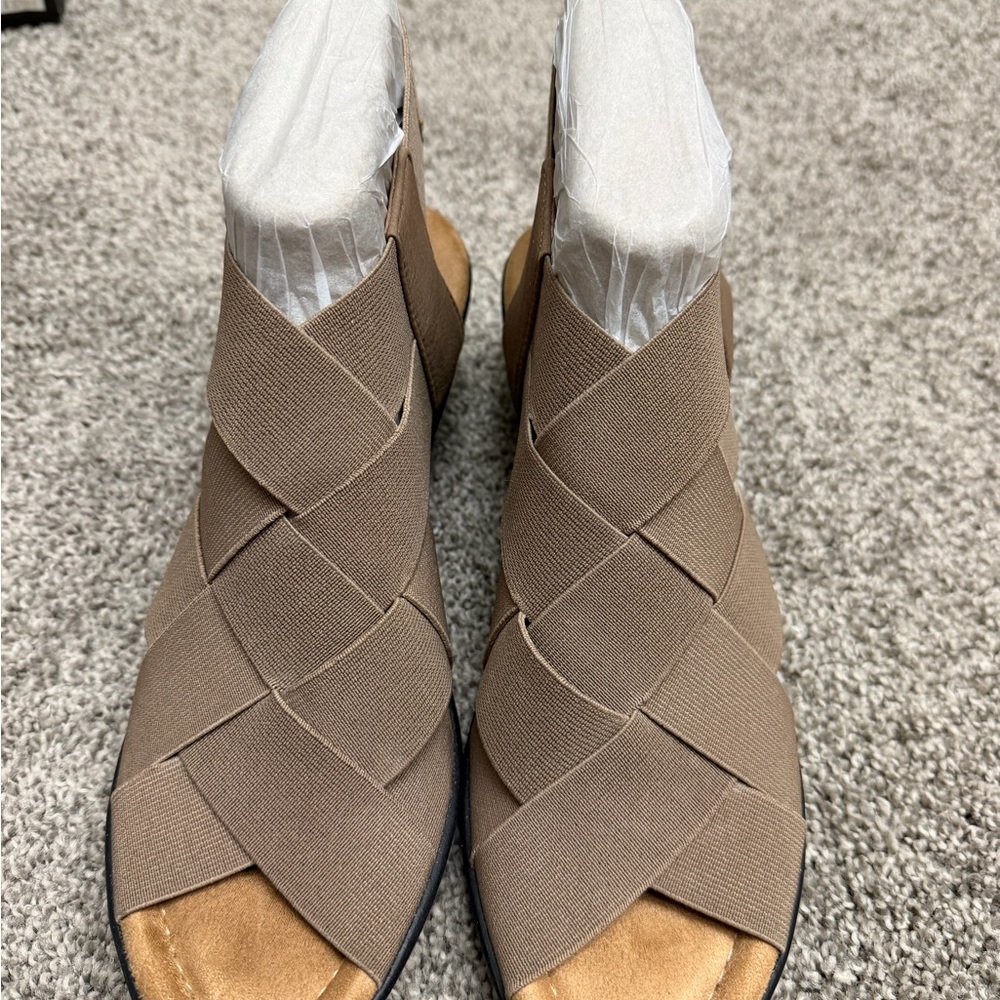 Comfortiva Brown Woven Sandals